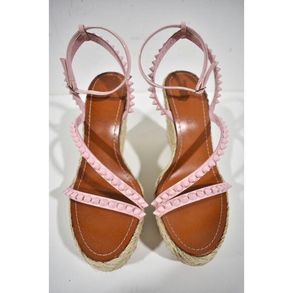 Christian Louboutin Mafaldina Zeppa 120 Rosy Pink Platform Wedge Sandal Heel 40 - Picture 8 of 12